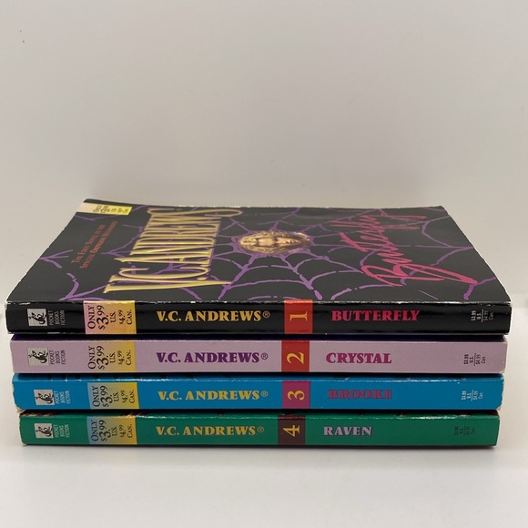 V.C. Andrews 4 Book Bundle Butterfly Crystal Brooke Raven Novels 1998 - Picture 10 of 11